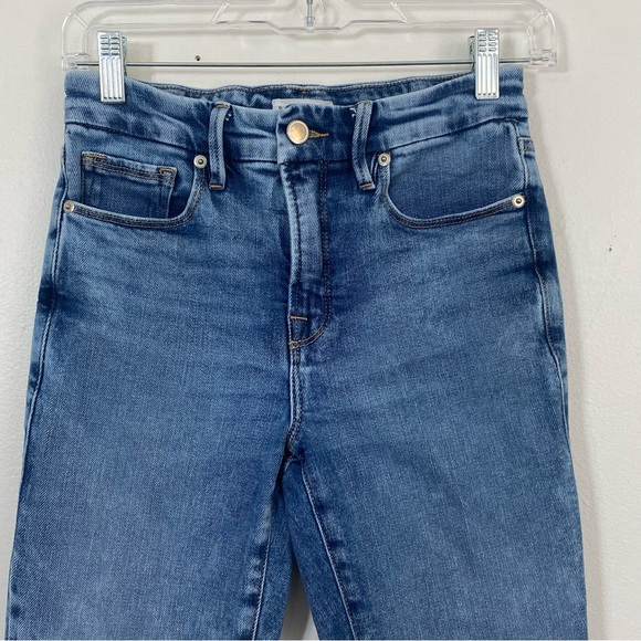 Good American Good Legs Straight Jeans Womens Size 2/26 Distressed Hem - Picture 3 of 8